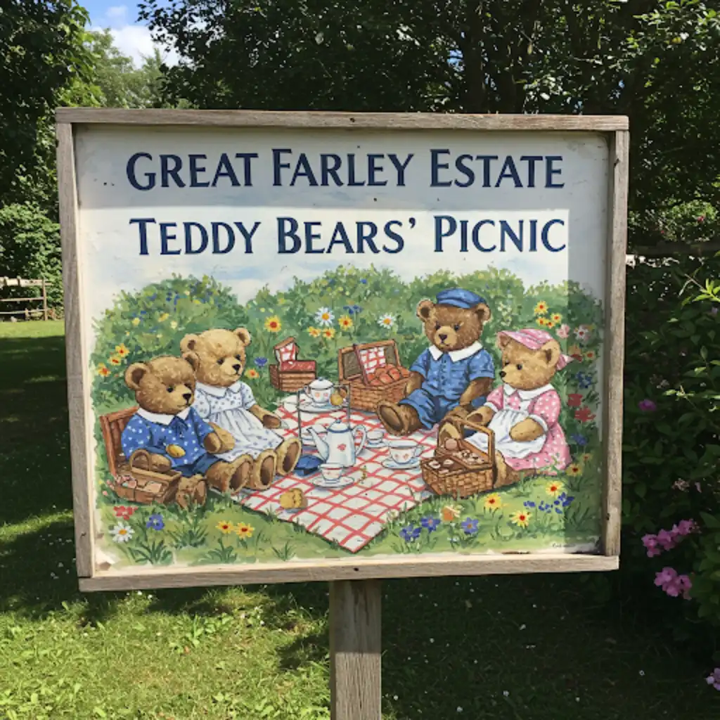 Sign for Teddy Bears' Picnic at the Great Farley Estate