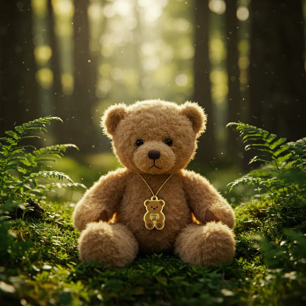 A Teddy Bear Wearing an Event Badge Teddy Bears' Pinic - Teddy Bear Wearing an Event Badge